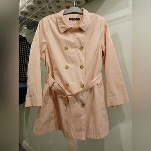 Lauren Ralph Lauren Pale Pink Double-Breasted Trench Coat with Belt